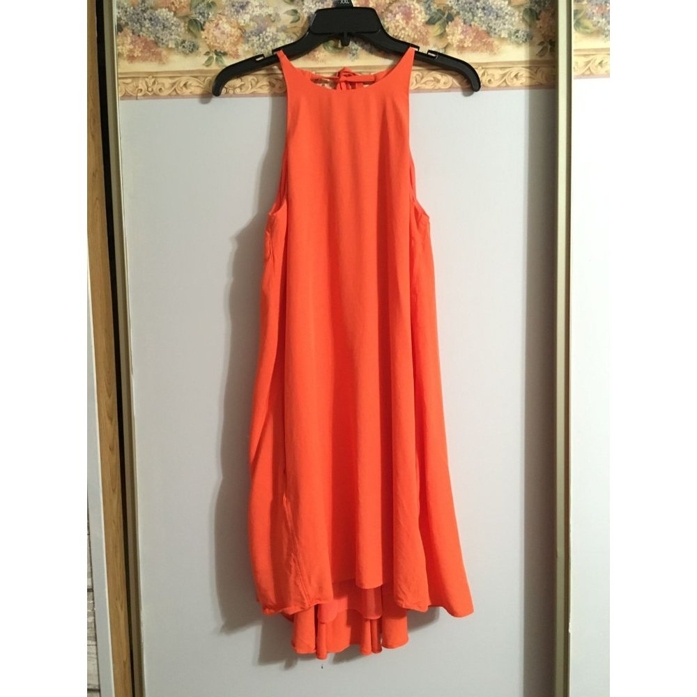 Rachel Rachel Roy XS Orange Oversized Halter Lined Pocket Hi/Lo Shift Casual Dat